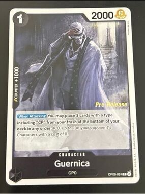 Guernica Prelease One Piece Two Legends OP08-PRE Trading Card full art Nearmint